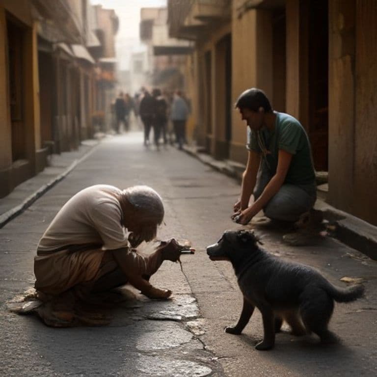 Feeding stray dogs